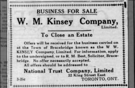 W. W. Kinsey Company, Limited Offered for Sale in the 8 June 1922 Huntsville Forester