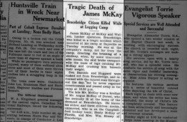 Obituary of James McKay in the 6 March 1930 Huntsville Forester